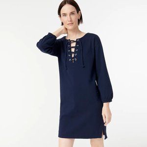 J.Crew - Navy Blue Lace-Up Sweatshirt Dress NWT